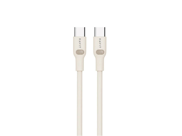 Havit CB6284 Type-C to Type-C Fast 5A, PD100W Charge Data Cable_Beige (2M)